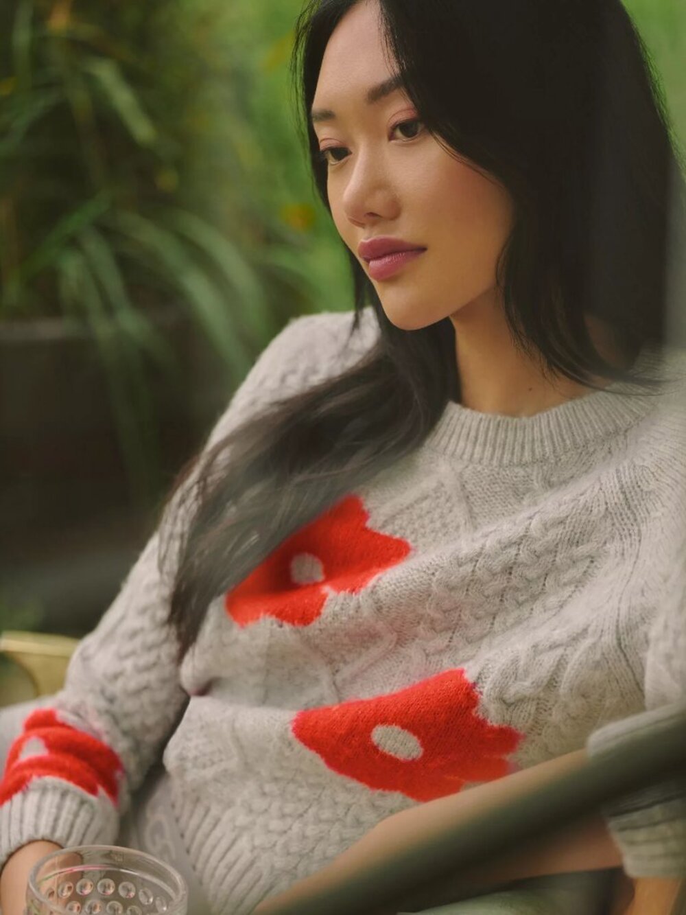 Anthropologie Maeve The Gracey Cable Floral Pullover Sweater (size XXS)